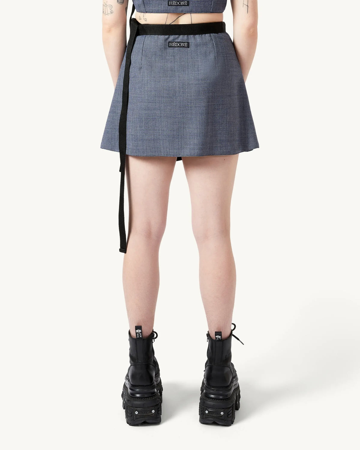 Wrap Skirt Mini | Blue Checkered
